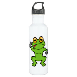 Frog at shoulder training with Dumbbells Stainless Steel Water Bottle