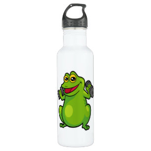 Frog at shoulder training with Dumbbells Stainless Steel Water Bottle