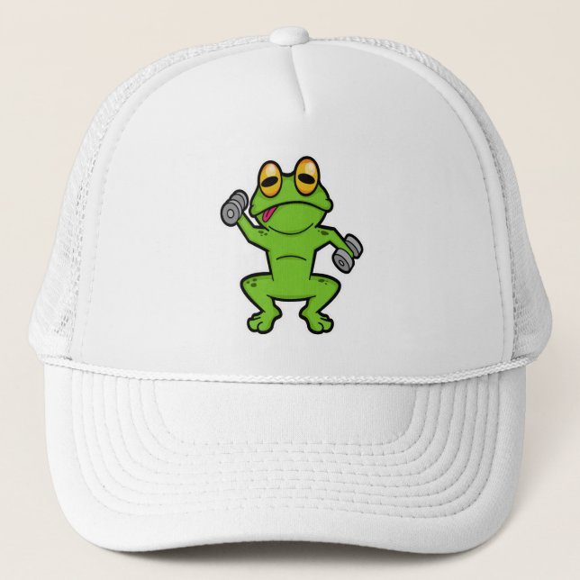 Frog at shoulder training with Dumbbells Trucker Hat (Front)