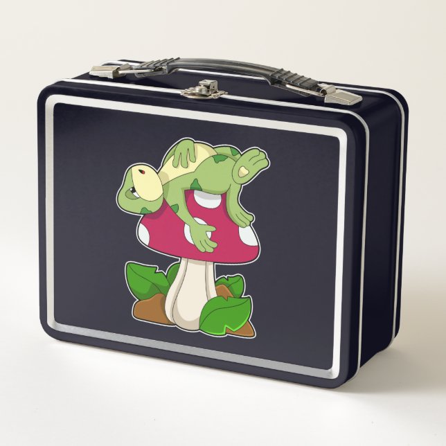Frog at Sleeping with Mushroom Metal Lunch Box (Front)