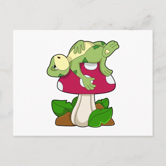 Frog at Sleeping with Mushroom Postcard (Front)
