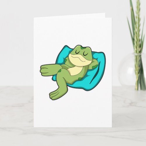 Frog at Sleeping with Pillow Card