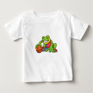 Frog at Sports with Basketball Baby T-Shirt