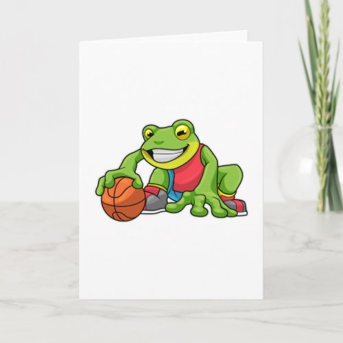 Frog at Sports with Basketball Card