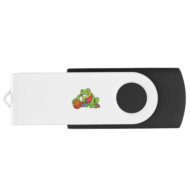Frog at Sports with Basketball Flash Drive (Back)
