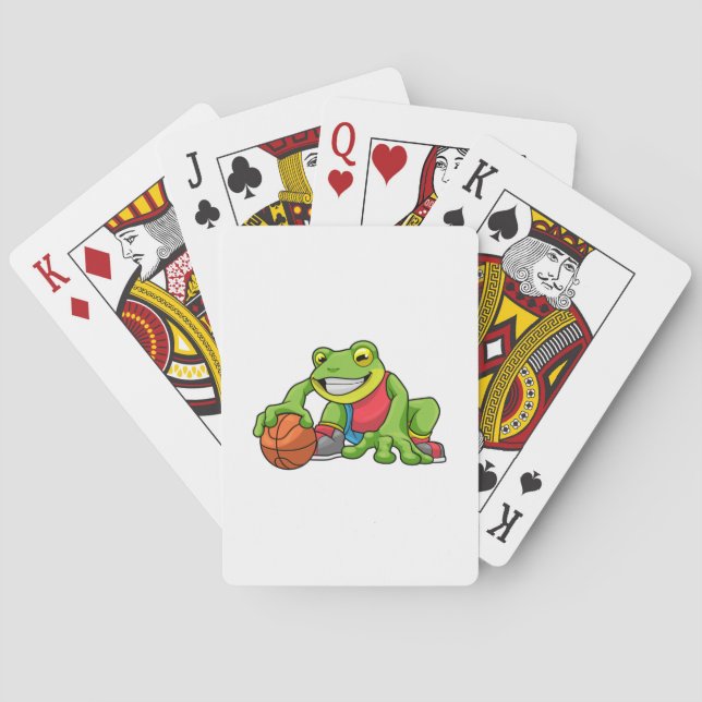 Frog at Sports with Basketball Poker Cards (Back)