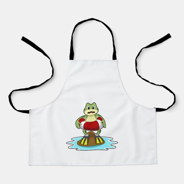 Frog at Swimming with Swim ring Apron (Front)