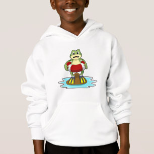 Frog at Swimming with Swim ring Hoodie