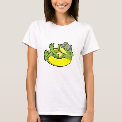 Frog at Swimming with Swim ring T_Shirt