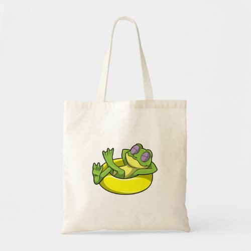 Frog at Swimming with Swim ring Tote Bag