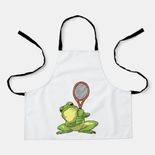 Frog at Tennis with Tennis racket Apron