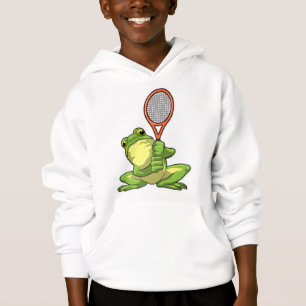Frog at Tennis with Tennis racket Hoodie