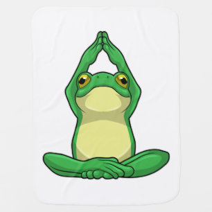 Frog at Yoga in Cross legged Baby Blanket