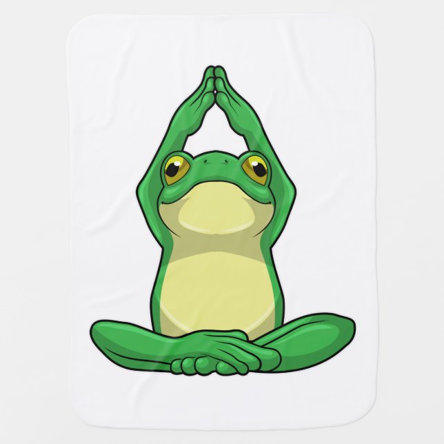 Frog at Yoga in Cross legged Baby Blanket (Front)