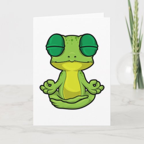 Frog at Yoga in Cross_legged Card