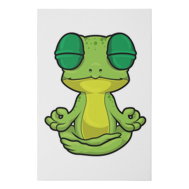 Frog at Yoga in Cross-legged Faux Canvas Print (Front)