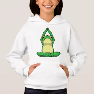 Frog at Yoga in Cross legged Hoodie
