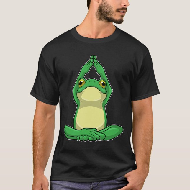 Frog at Yoga in Cross legged T-Shirt (Front)