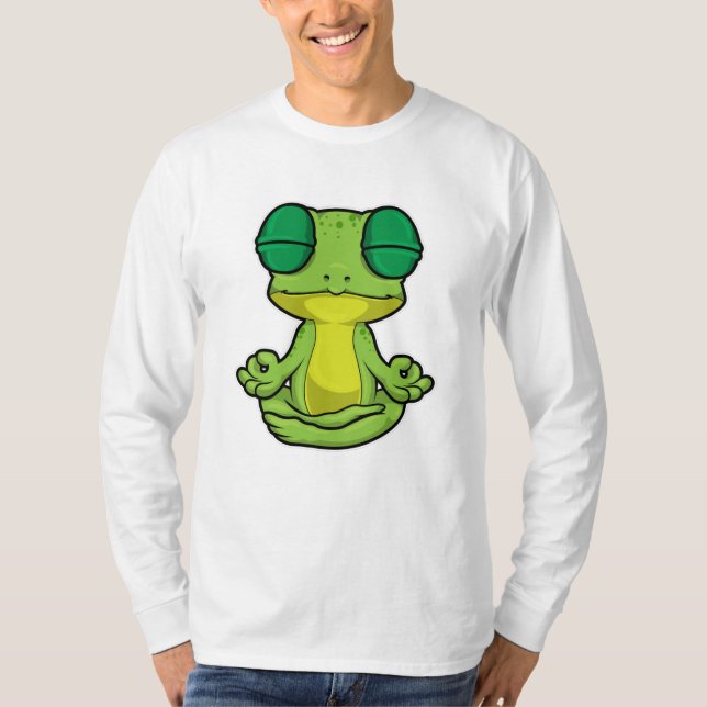 Frog at Yoga in Cross-legged T-Shirt (Front)