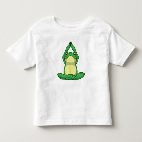 Frog at Yoga in Cross legged Toddler T_shirt