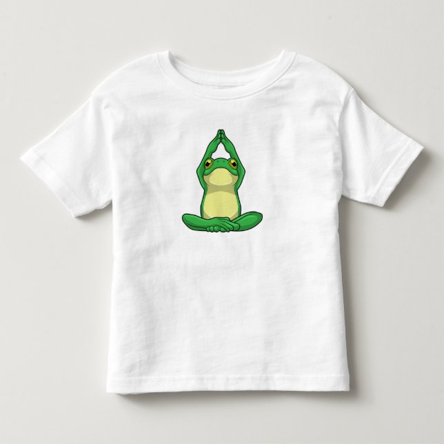 Frog at Yoga in Cross legged Toddler T-shirt (Front)