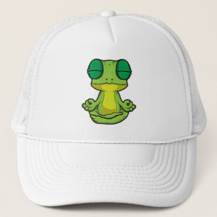 Frog at Yoga in Cross-legged Trucker Hat