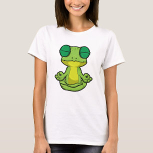 Frog at Yoga Stretching exercises in Cross-legged T-Shirt