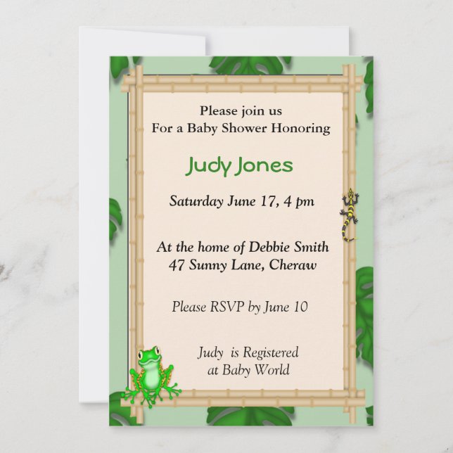Frog Baby Invitations (Front)