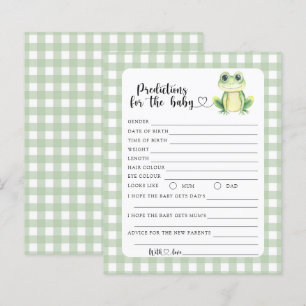 Frog baby shower - baby predictions and advice