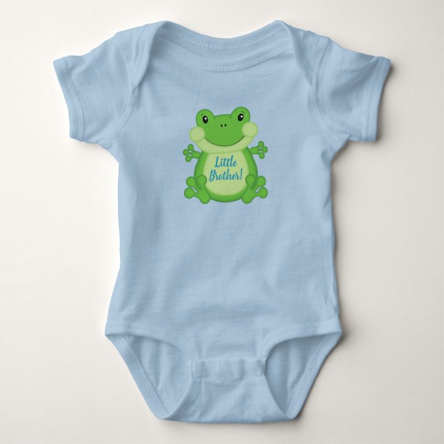 Frog Baby Shower Blue Bodysuit (Front)