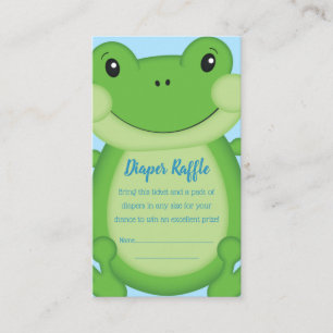 Frog Baby Shower Blue Enclosure Card