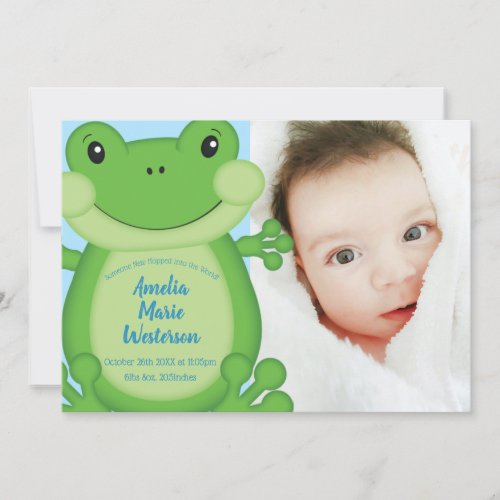 Frog Baby Shower Blue Invitation