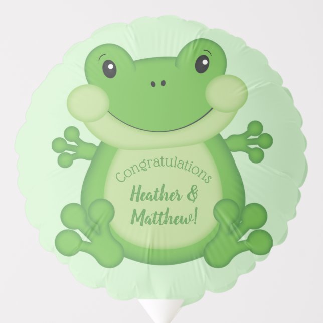 Frog Baby Shower Green Balloon (Front)