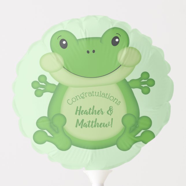 Frog Baby Shower Green Balloon (Front)