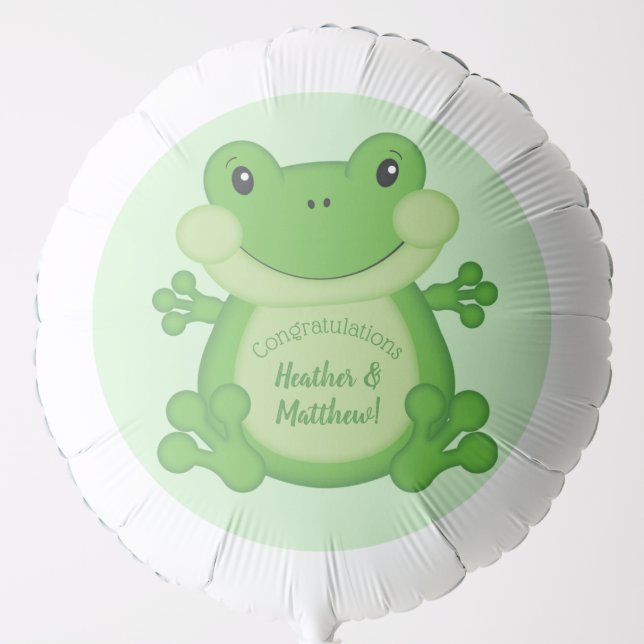 Frog Baby Shower Green Balloon (Front)