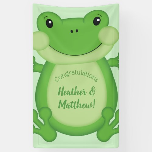 Frog Baby Shower Green Banner