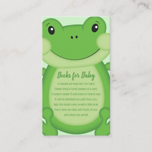Frog Baby Shower Green Enclosure Card