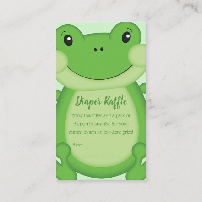 Frog Baby Shower Green Enclosure Card (Front)