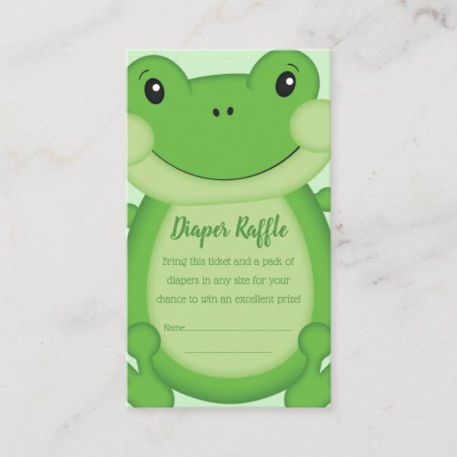 Frog Baby Shower Green Enclosure Card