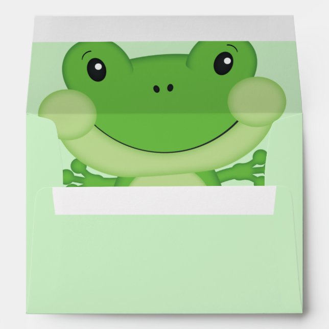 Frog Baby Shower Green Envelope (Back (Bottom))