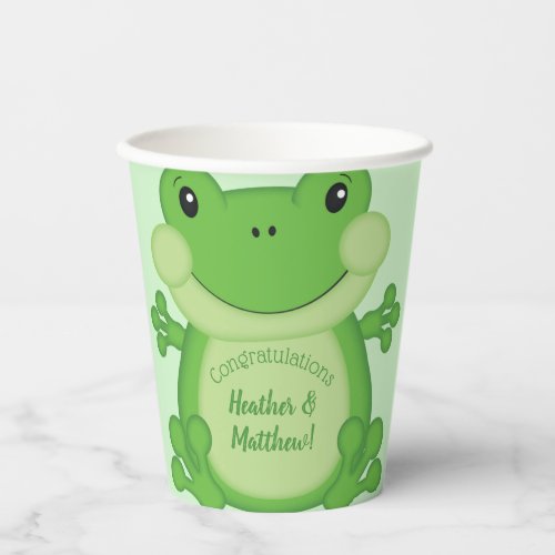Frog Baby Shower Green Paper Cups