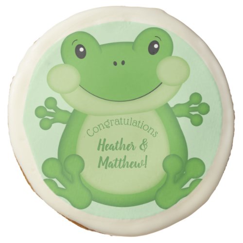 Frog Baby Shower Green Sugar Cookie