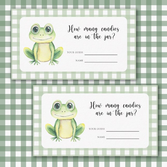 Frog baby shower - guess how many candies  enclosure card (Creator Uploaded)