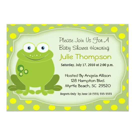 Frog Baby Shower Invitation Zazzle Frog Baby Shower Invitation