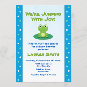 Frog Baby Shower Invitation, Gender Neutral Invitation