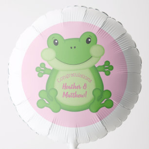 Frog Baby Shower Pink Balloon