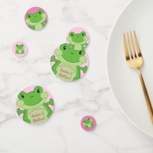 Frog Baby Shower Pink Confetti