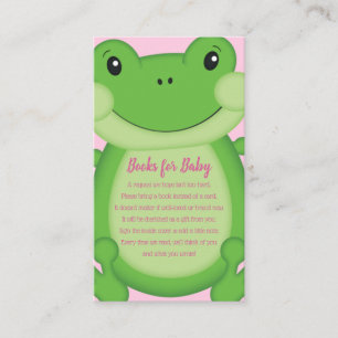 Frog Baby Shower Pink Girl Enclosure Card