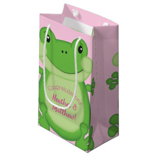 Frog Baby Shower Pink Girl Small Gift Bag