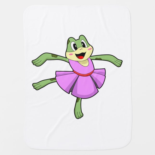 Frog Ballet Dance Baby Blanket (Front)
